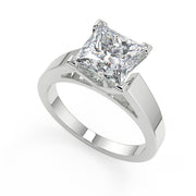 Diana Cathedral Solitaire Princess Cut Diamond Engagement Ring - Nivetta